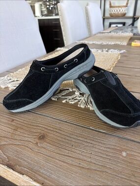 Black Suede Easy Spirit Slip-On Shoes